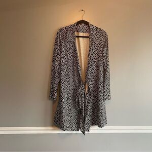 Lands End Cardigan Duster tie front lightweight sweater size 16P 16 P women’s